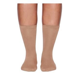 Skims Everyday Crew Socks, One Pair, Sienna, Medium, NWT